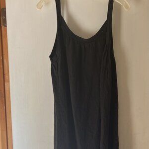 FLAX - Long Black Linen Sleeveless dress Size L
